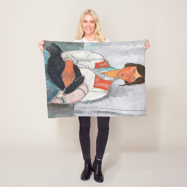 Gypsy Woman with Baby, Modigliani Fleece Blanket (In Situ)