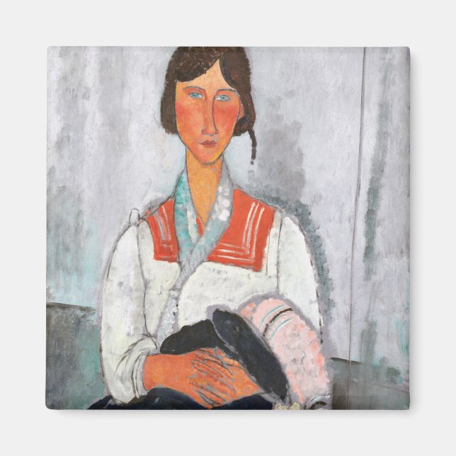 Gypsy Woman with Baby, Modigliani Magnet (Front)