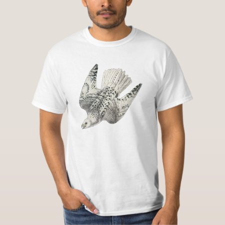 Gyrfalcon Falcon Diving Vintage Art T-shirt