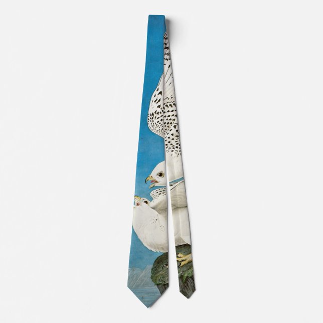 Gyrfalcons, aka Gerfalcons by John James Audubon Neck Tie (Front)