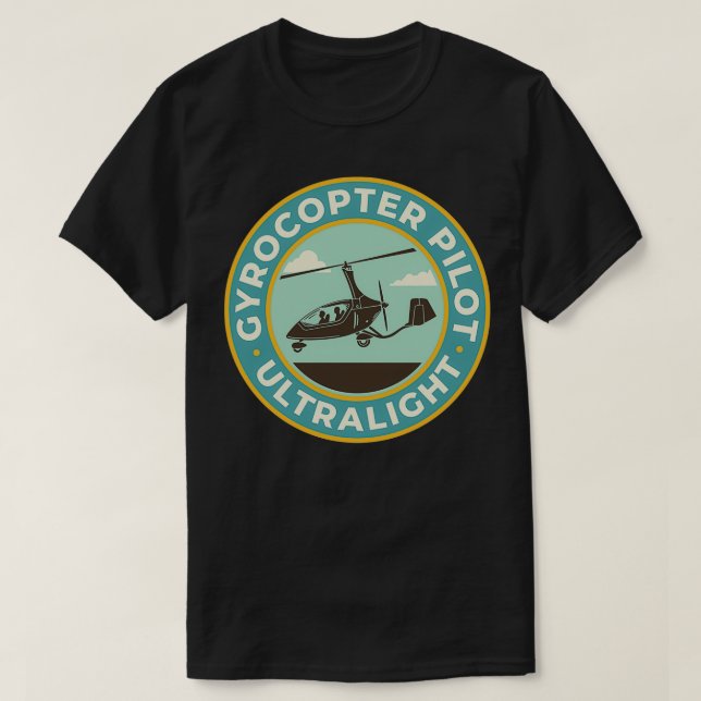 Gyrocopter Pilot Badge Ultralight T-Shirt (Design Front)