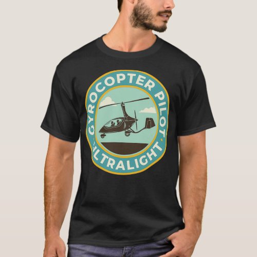 Gyrocopter Pilot Badge Ultralight T_Shirt