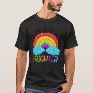 Gzbg Rainbow Pop It 100 Days Brighter Fidget Stud T-Shirt