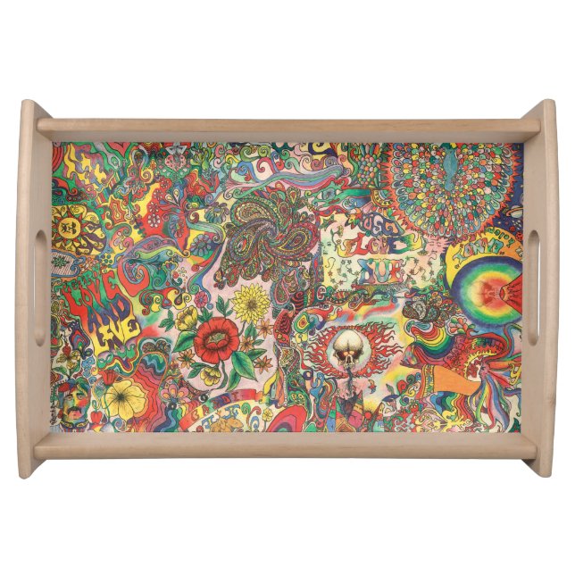 H081 Psychedelic 1969 Serving Tray (Front)