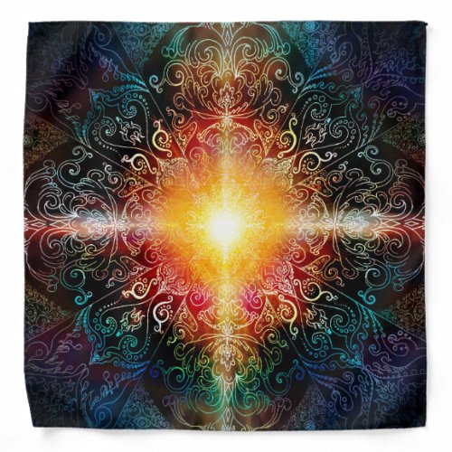 H103 Heart Mandala Colors 3 Bandana