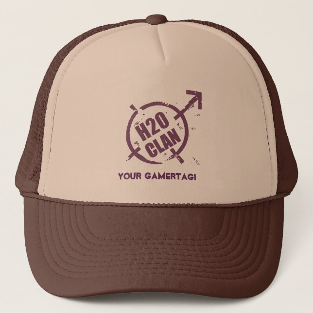 H20 Hat- Purple Logo Trucker Hat (Front)