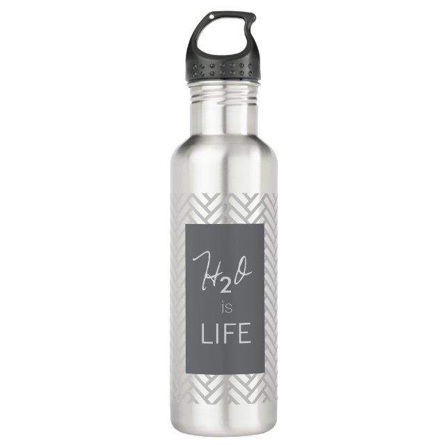 H20 is LIFE... Aluminum 24oz Sports Bottle (Front)