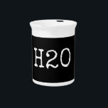 H20 Water Pitcher<br><div class="desc">Water pitcher, primitive simple style with H20 in typewriter print on a black chalk colored band. Perfect for the guest bath, bedroom or every day use.</div>