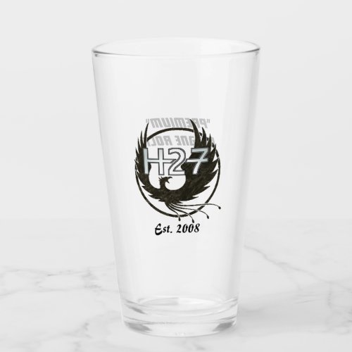 H27 Black Marble Logo Pint Glass