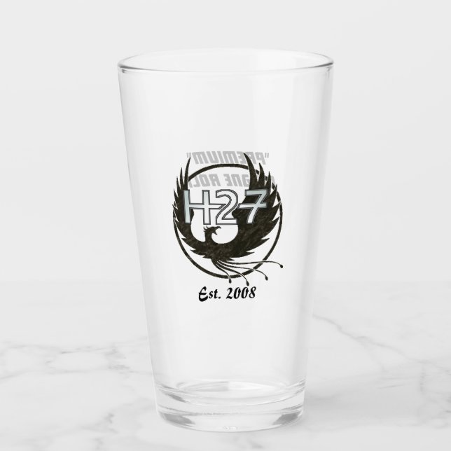 H27 Black Marble Logo Pint Glass (Front)