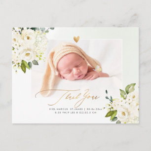 H2 Alabaster Roses Hydrangea Baby Shower Postcard