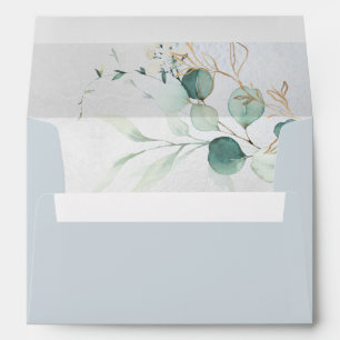 H2 Blue Gum Eucalyptus Return Address DIY Color Envelope