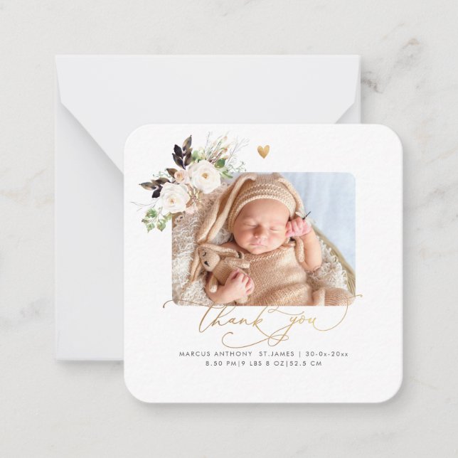 H2 Blush Roses Dragonfly Shower Thank You Note Card (Front)