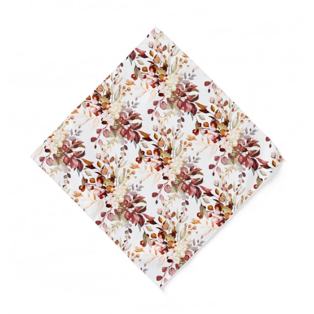 H2 Elegant Fall Rustic Gum Eucalyptus Pocket Sq Bandana (Front)