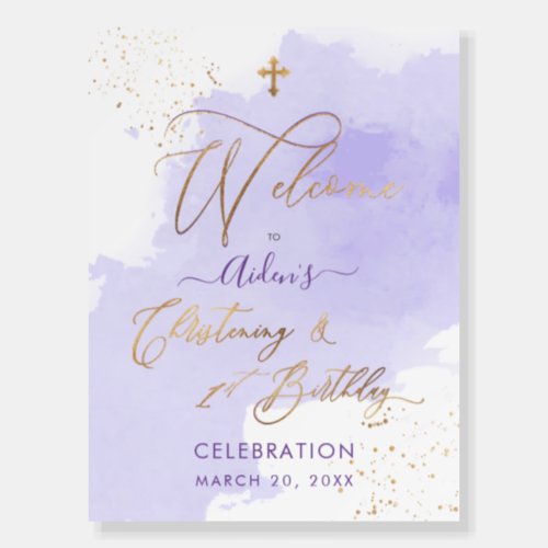 H2 Lavender Christening1st Birthday Welcome Foam Board