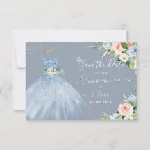 H2 Pink Blue Sparkling Quinceanera Dress Save Date
