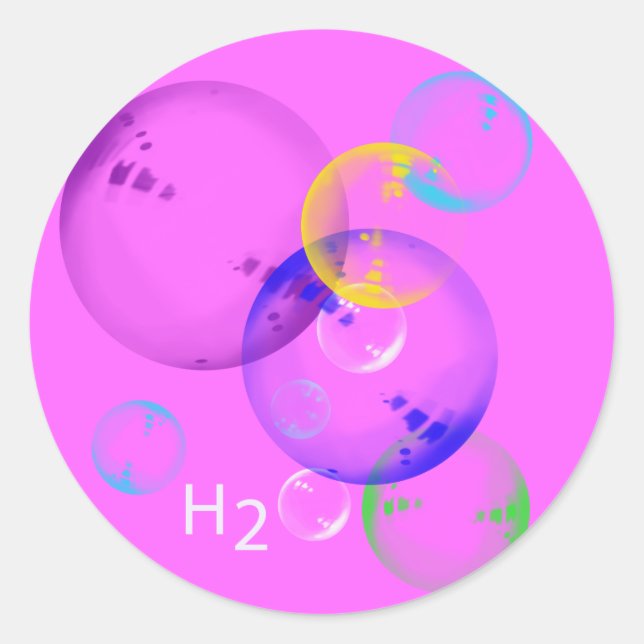 H2O CLASSIC ROUND STICKER (Front)