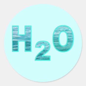 H2o Classic Round Sticker by h2oWater at Zazzle