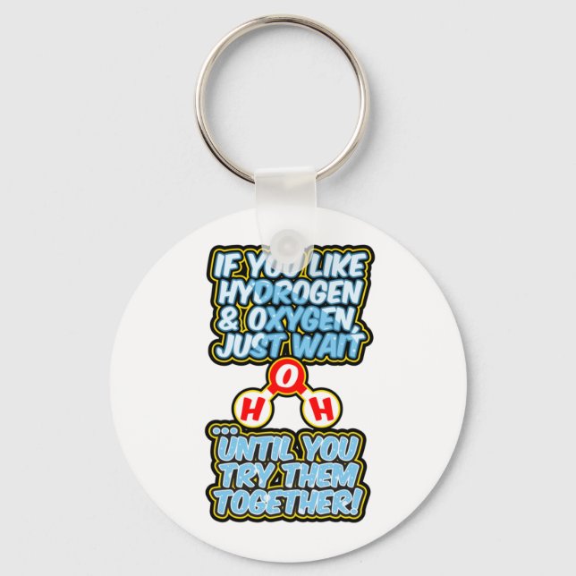 H2O frunny chemistry hydration water Keychain (Front)