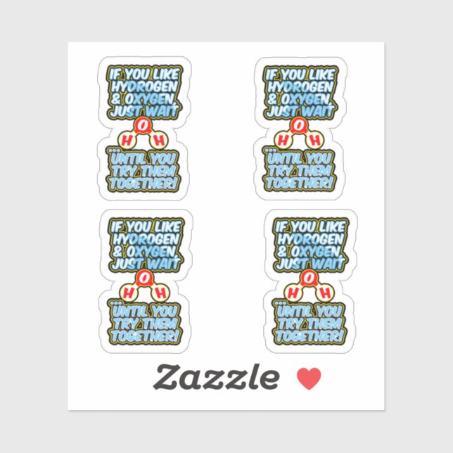 H2O frunny chemistry hydration water Sticker (Sheet)