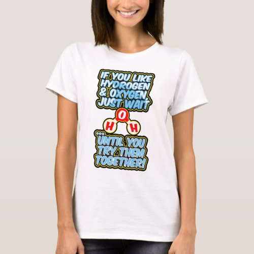 H2O frunny chemistry hydration water T_Shirt