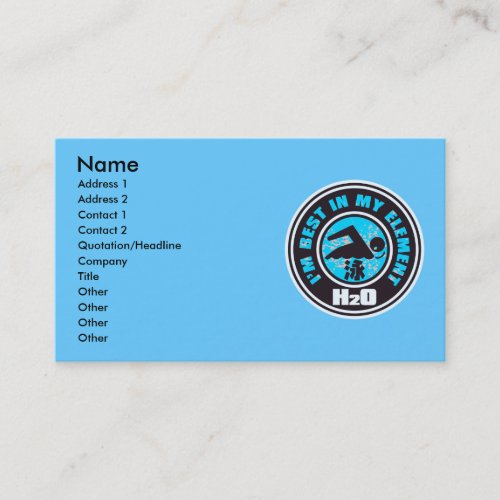 H2O_SWIMMER BUSINESS CARD TEMPLATE