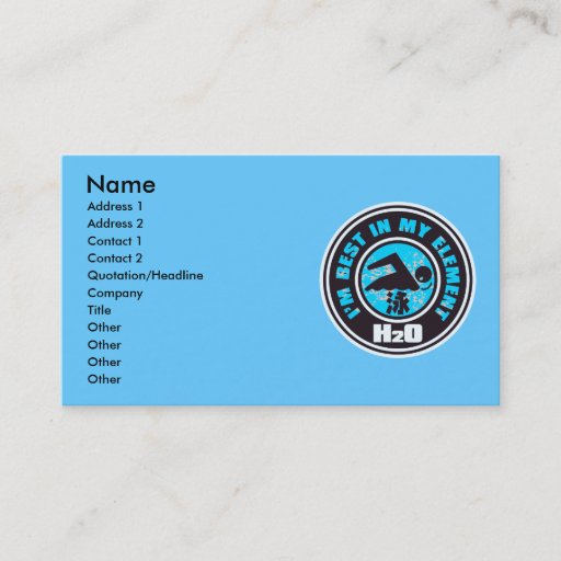 Customizable H2O_SWIMMER BUSINESS CARD TEMPLATE