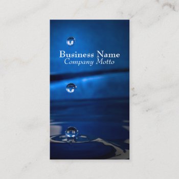 H2o Water Drops Blue Generic Business Card by Simply_Paper at Zazzle