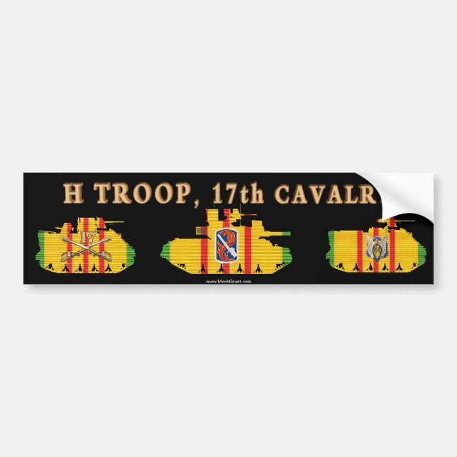 H/17th Cavalry VSR Armored Fighting Vehicles Bumper Sticker (Front)
