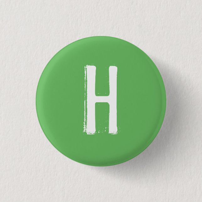 "H" Alphabet Collectible (#7) Pinback Button (Front)