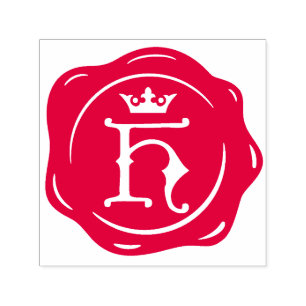 H - Antique Wax Seal Gothic Crown Initial Letter Self-inking Stamp