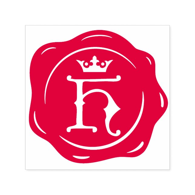 H - Antique Wax Seal Gothic Crown Initial Letter Self-inking Stamp (Design)