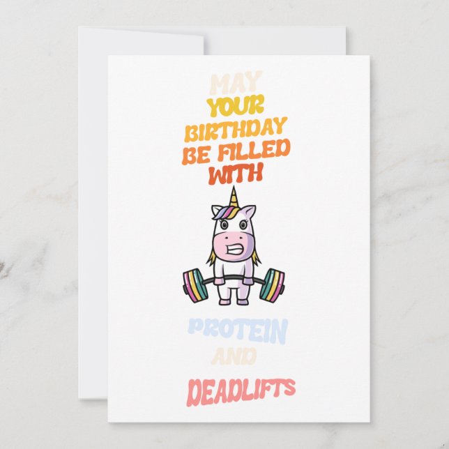 H appy birthdya card protein and deadlift lover  (Front)
