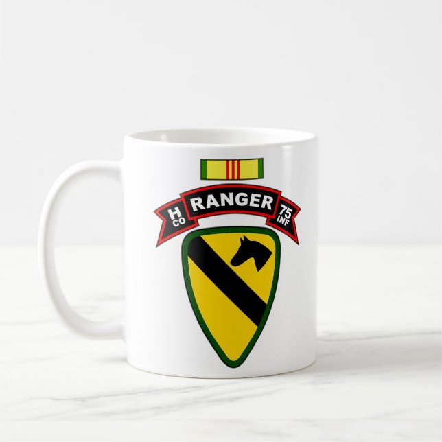 H Co, 75th Infantry - Ranger - 1st Cav, Vietnam Coffee Mug (Left)