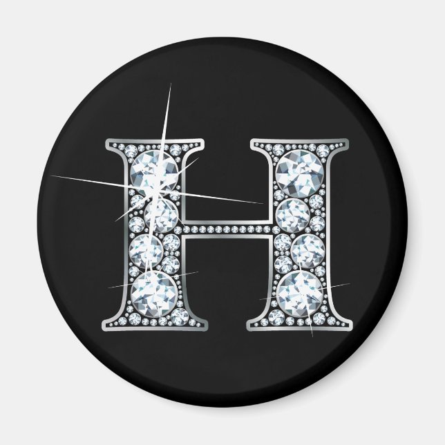 "H" Diamond Bling Magnet (Front)