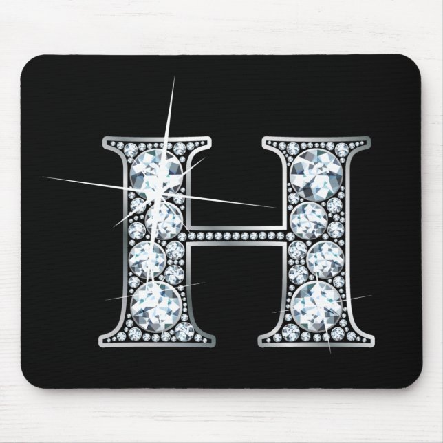 "H" Diamond Bling Mousepad (Front)