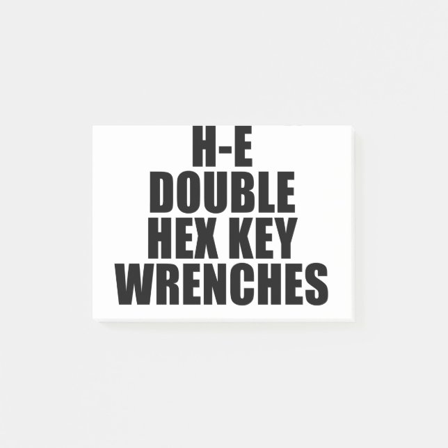 H-E Double Hex Key Wrenches Hell Post-it Notes (Front)
