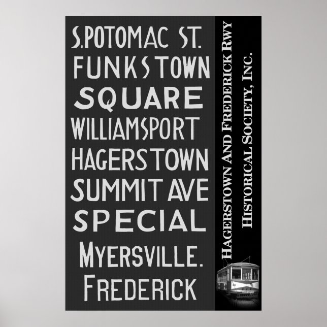H&F Railway Roll Sign Destination Poster (Front)