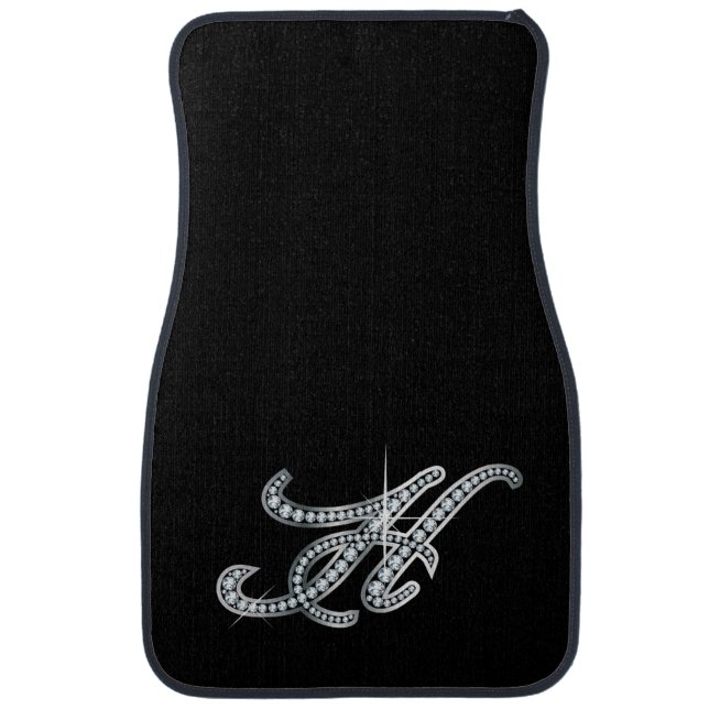 H Faux-Diamond Bling Car Mat (Front)