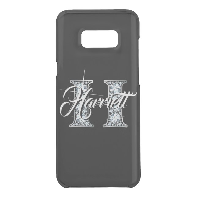 H Faux Diamond Bling Monogram Uncommon Samsung Galaxy Case (Back)