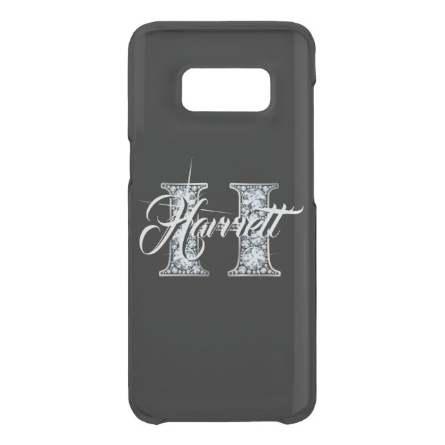 H Faux Diamond Bling Monogram Uncommon Samsung Galaxy Case (Back)