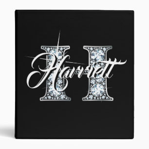 H Faux Diamond Monogram 3 Ring Binder