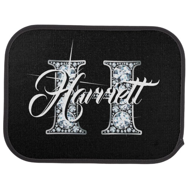 H Faux Diamond Monogram Car Floor Mat (Rear)