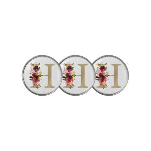 H Floral Golf Ball Marker