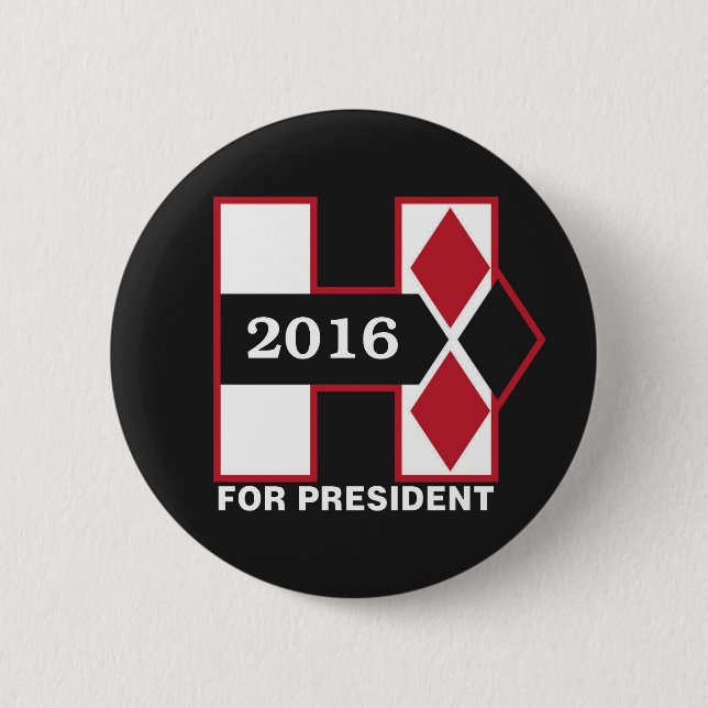 H for President 2016 Button (Front)