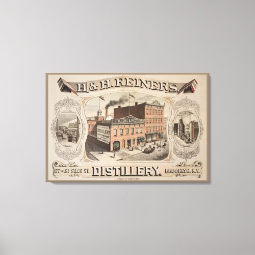 H H Reiners Distillery Building In Brooklyn Ny Canvas Print