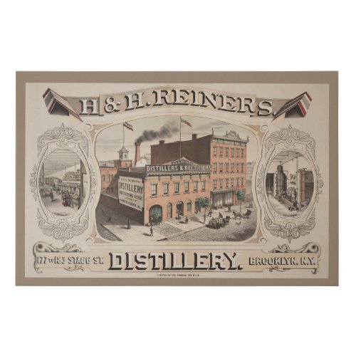 H H Reiners Distillery Building In Brooklyn Ny Faux Canvas Print