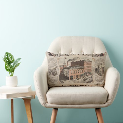 H H Reiners Distillery Building In Brooklyn Ny Lumbar Pillow