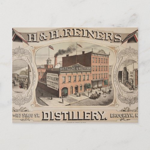 H H Reiners Distillery Building In Brooklyn Ny Postcard