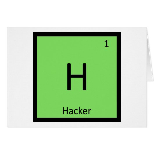 H - Hacker Computer Chemistry Periodic Table Cards (Front Horizontal)